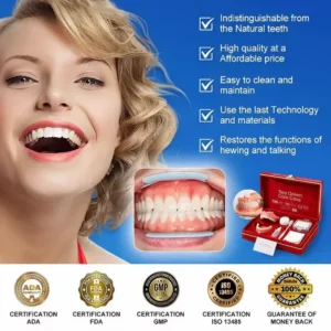 KLENIMORE™ Medical Full Denture with Strong Suctiond Custom-Fit Full Functional Dentures